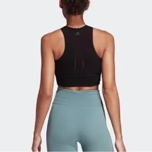 adidas Tops Adidas Warpknit Black Crop Top Poshmark